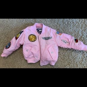 Girls Pink Bomber Jacket - Top Gun inspired!
